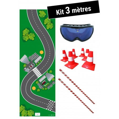 Simularoute® Kit 3 mètres. Parcours pédagogique pour ateliers de prévention Alcool, Drogues ou Fatigue