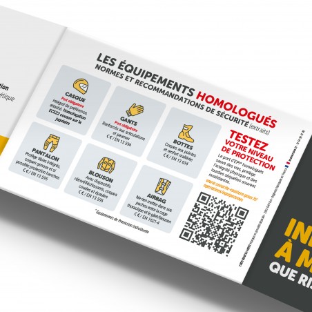 INFRACTIONS À MOTO. Que risquez-vous ? Sanctions, équipements homologués… CodeRoute® Moto. Réglette 3 volets format poche