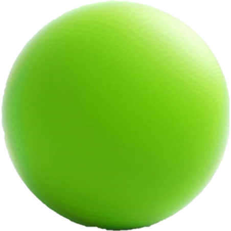 1 ballon mousse 18cm, coloris vert ou orange au choix