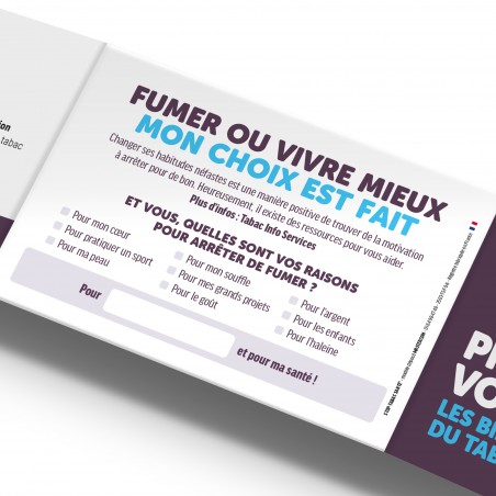 Stop Tabac® Santé. Réglette 3 volets format poche