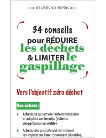 Mémo 4 volets Les Gestes Éco-Citoyens. Conseils pour limiter le gaspillage. Personnalisable