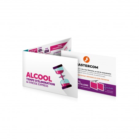 ALCOOL - TEMPS D'ÉLIMINATION & IVRESSE EXPRESS. Réglette Zéro-Cinq® Élimination, format 4 volets