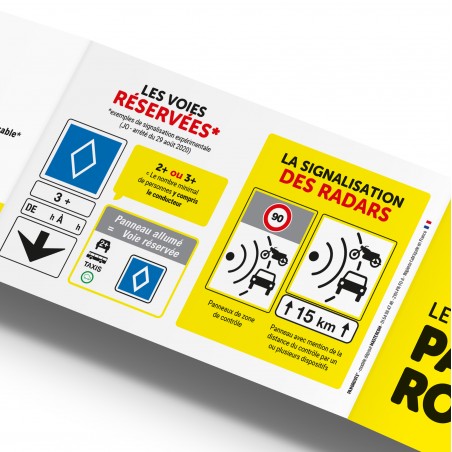 LE GUIDE DES PANNEAUX ROUTIERS. Testez vos connaissances ! Panoroute®. Réglette 3 volets format poche