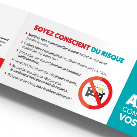 ALCOOL. Connaissez-vous vos limites ? Zéro-Cinq®. Réglette 3 volets format carte de crédit