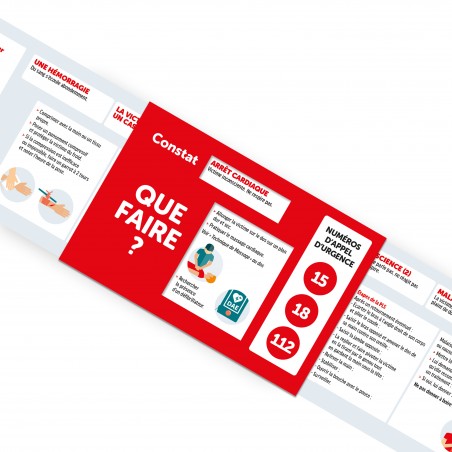 Urgencia® Route. Réglette 3 volets format poche