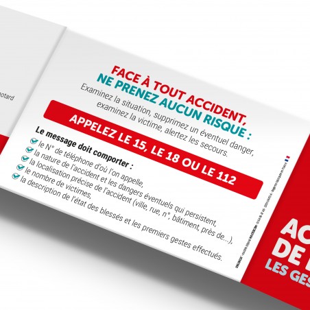 Urgencia® Route. Réglette 3 volets format poche