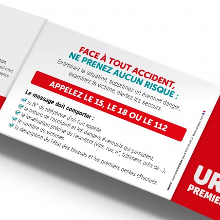 URGENCE - PREMIERS SECOURS. Ces comportements qui peuvent sauver des vies. Réglette Urgencia®